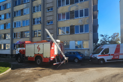 tarnybos prie daugiabučio Naujojoje gatvėje