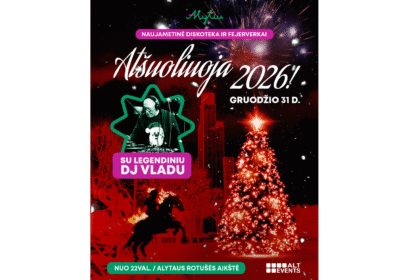 Kviečia pasitikti Naujuosius metus Alytaus Rotušės aikštėje.