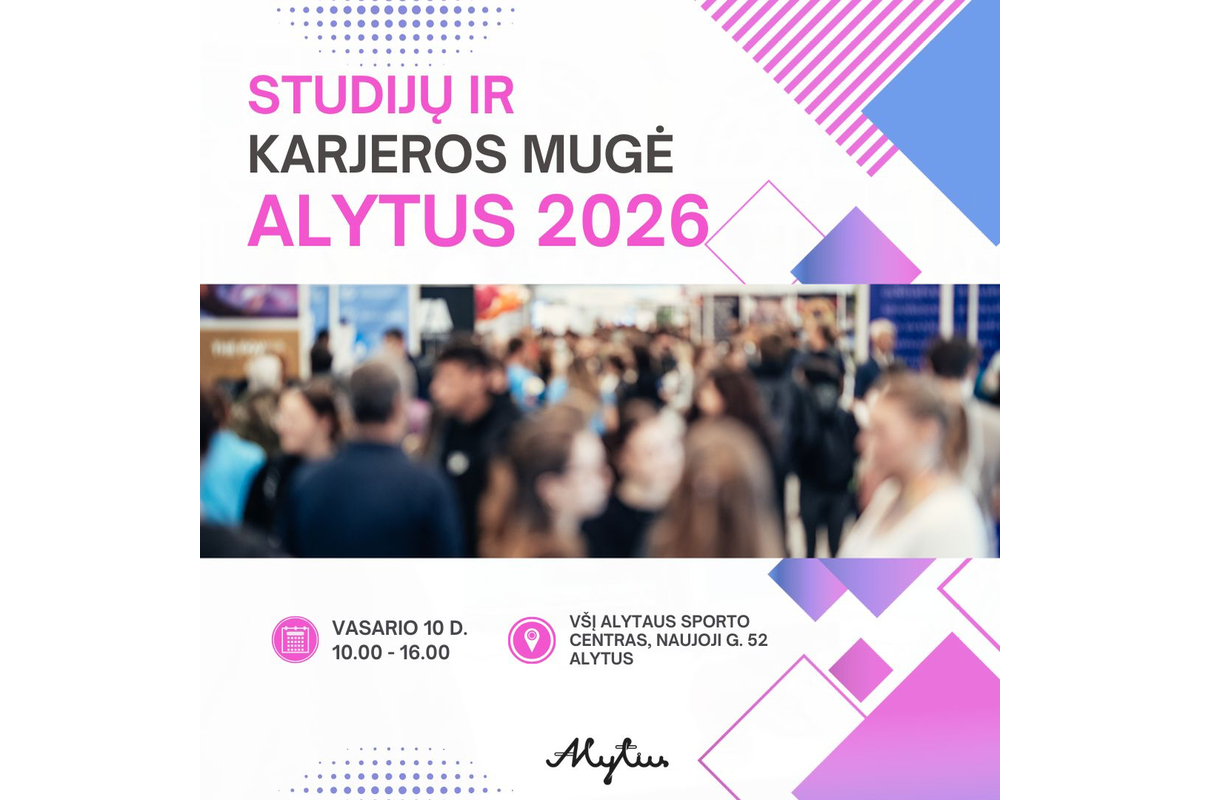 Alytaus sporto centre vyks pirmoji Pietų Lietuvoje Studijų ir karjeros mugė 2026