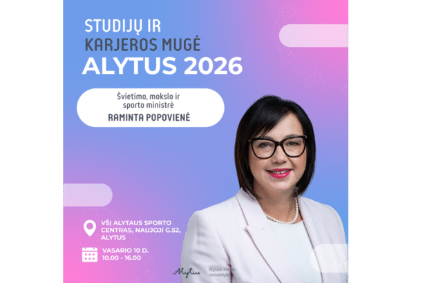 Mugėje lankysis ir Švietimo, mokslo ir sporto ministrė Raminta Popovienė.